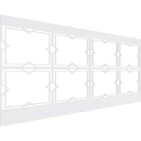 Ekena Millwork 44"H x 94 1/2"W Fleming PVC Wainscot Paneling Kit WPK44X94FMG